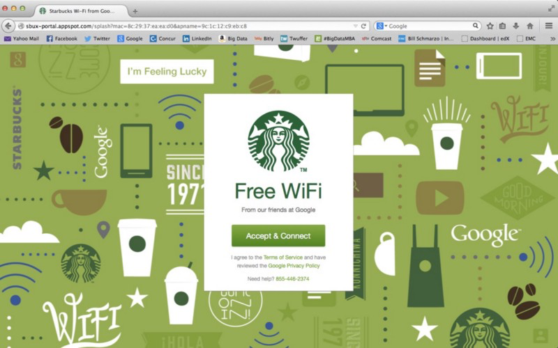 The public Wi-Fi login page, cause of many problems
